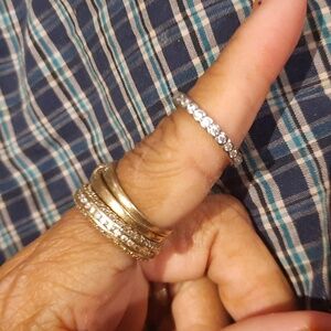 GENUINE AUTHENTIC LUSTRO STELLA WEDDING ANNIVERSARY BAND RING SIZE 6.75